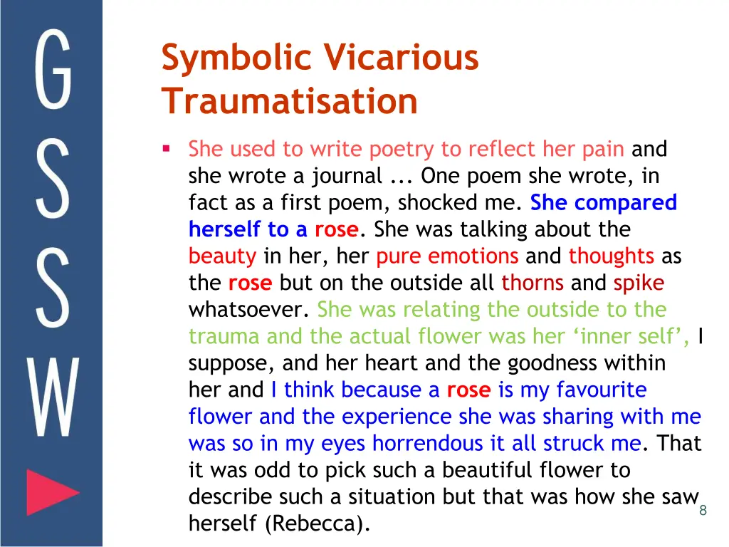 symbolic vicarious traumatisation