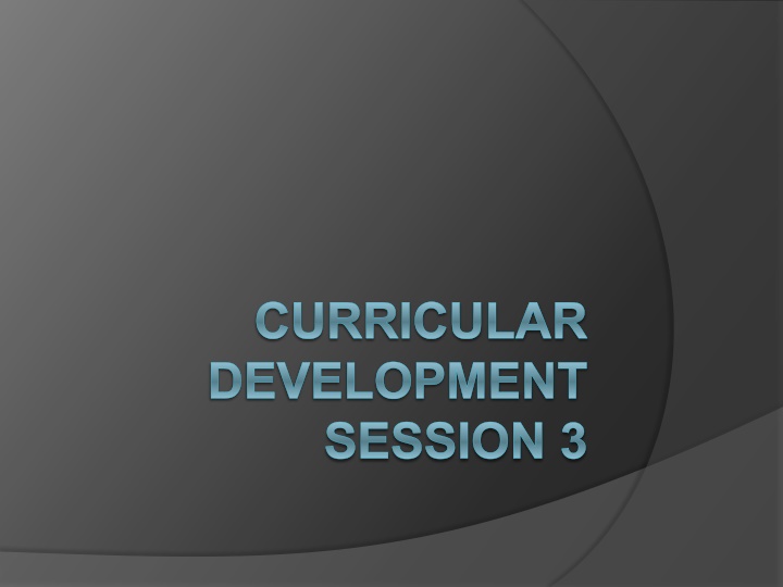 curricular development session 3