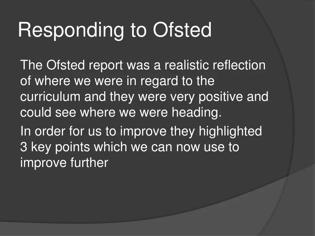 responding to ofsted