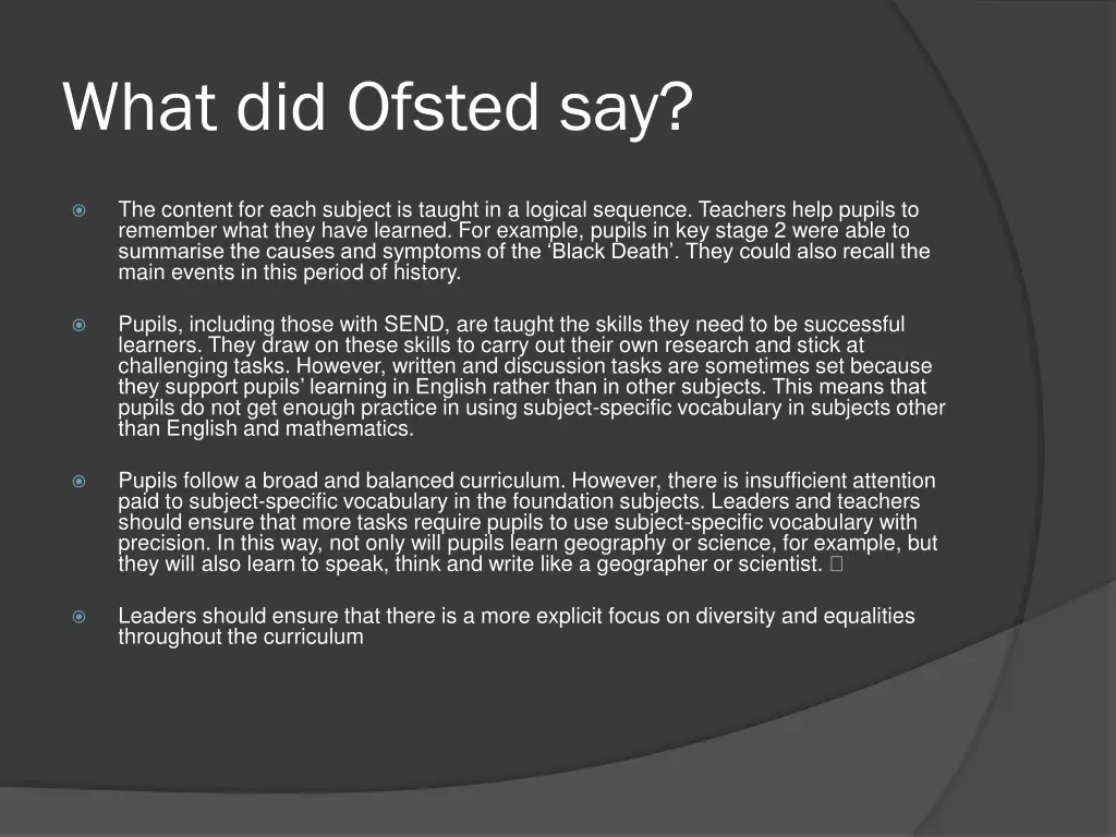 what did ofsted say