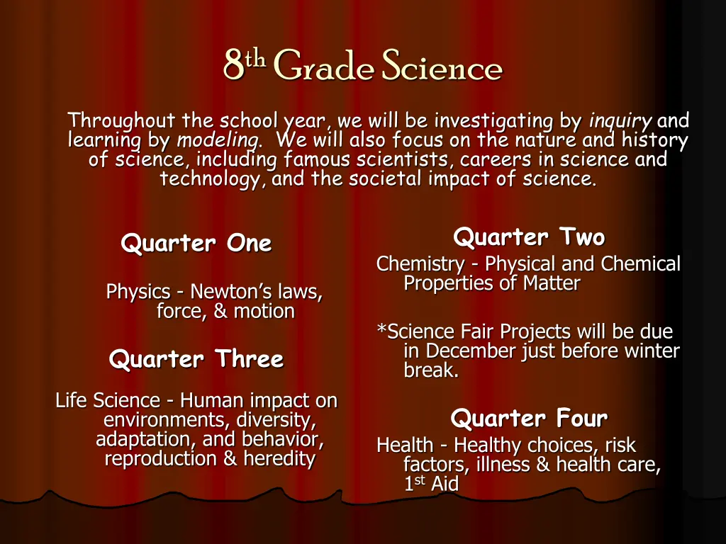 8 th grade science