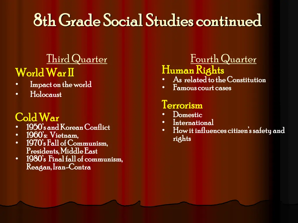 8th grade social studies continued 8th grade