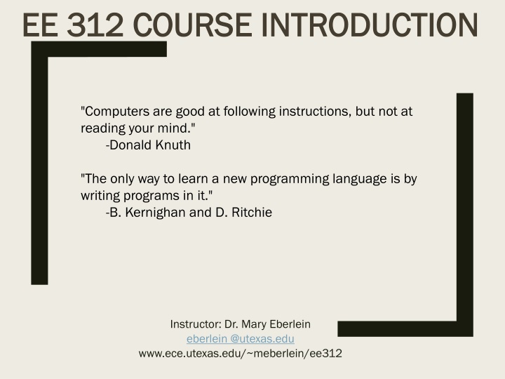 ee 312 course introduction ee 312 course