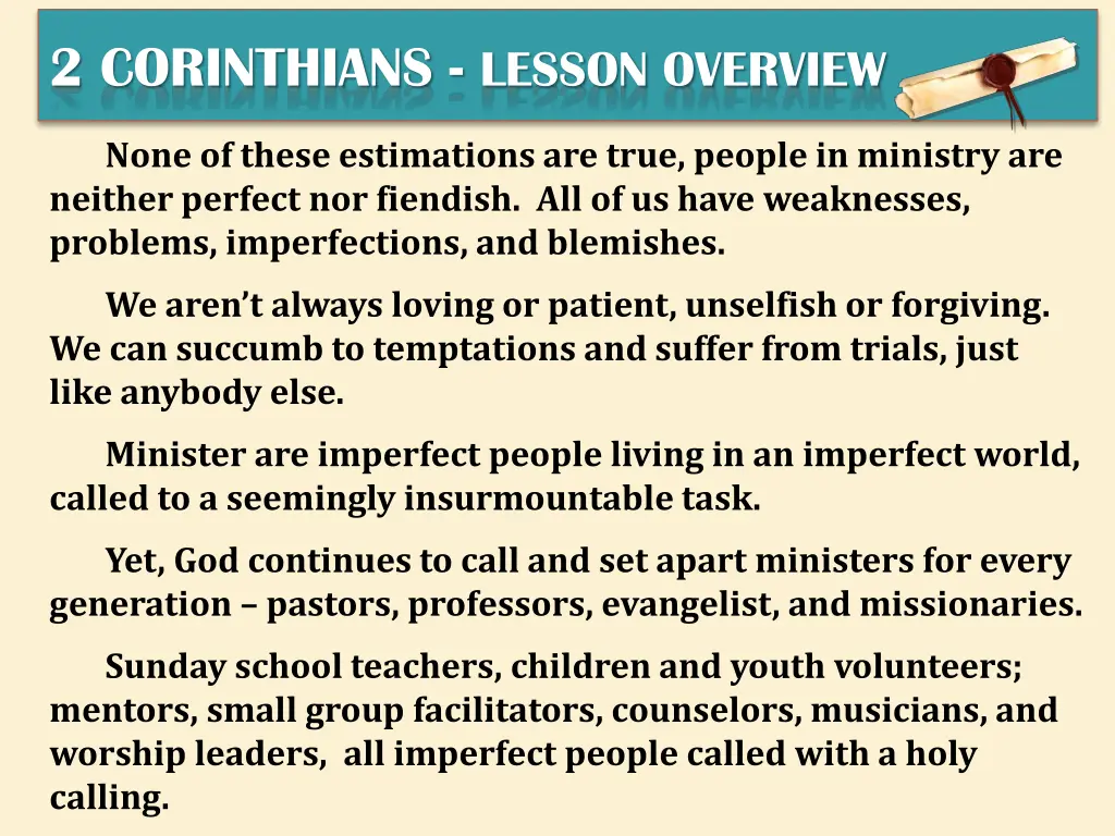 2 corinthians lesson overview 2