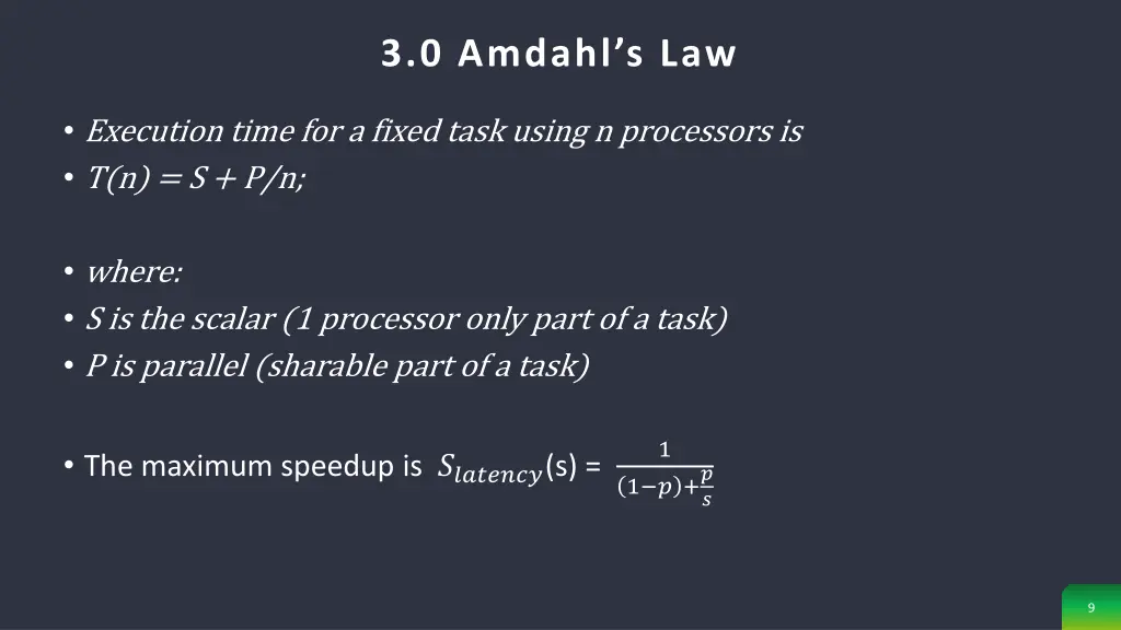 3 0 amdahl s law