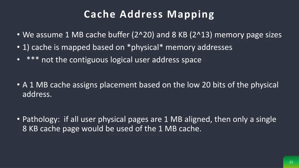 cache address mapping