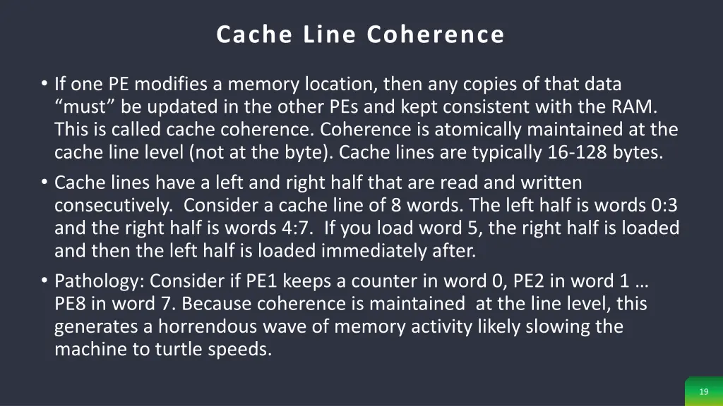 cache line coherence