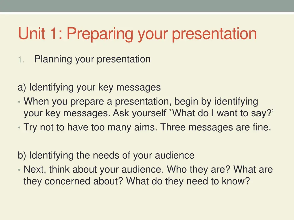 unit 1 preparing your presentation 2