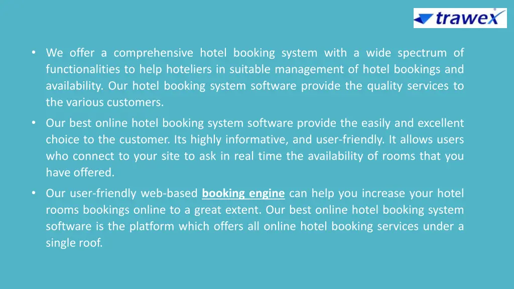 we offer a comprehensive hotel booking system