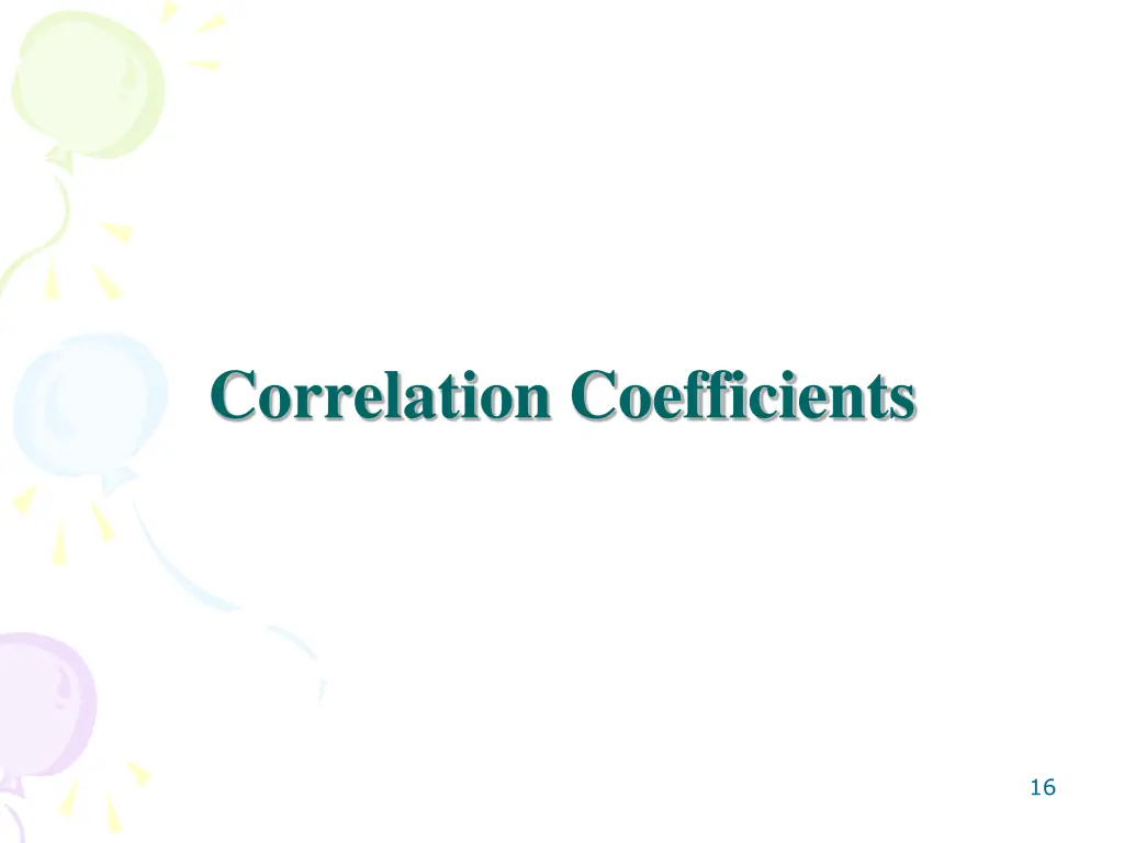 correlation coefficients