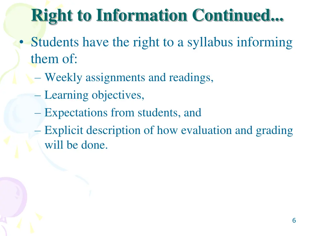 right to information continued