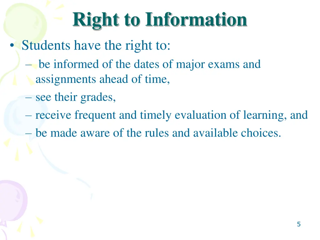 right to information students have the right