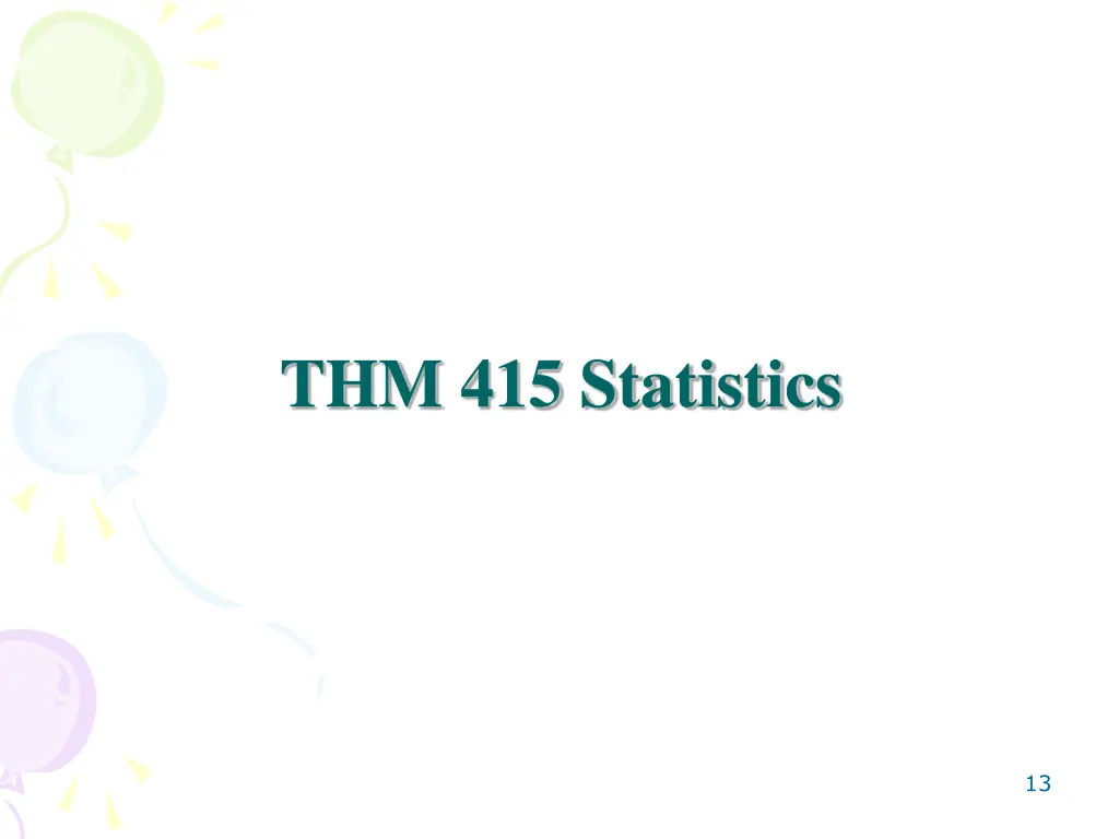 thm 415 statistics