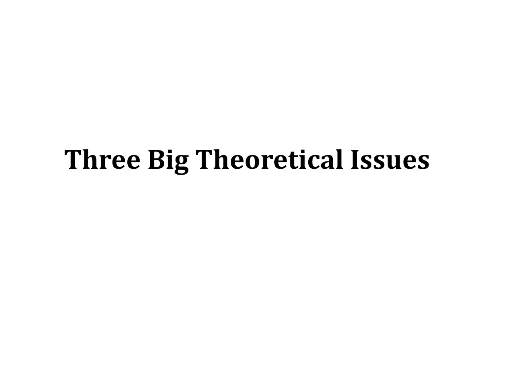 three big theoretical issues