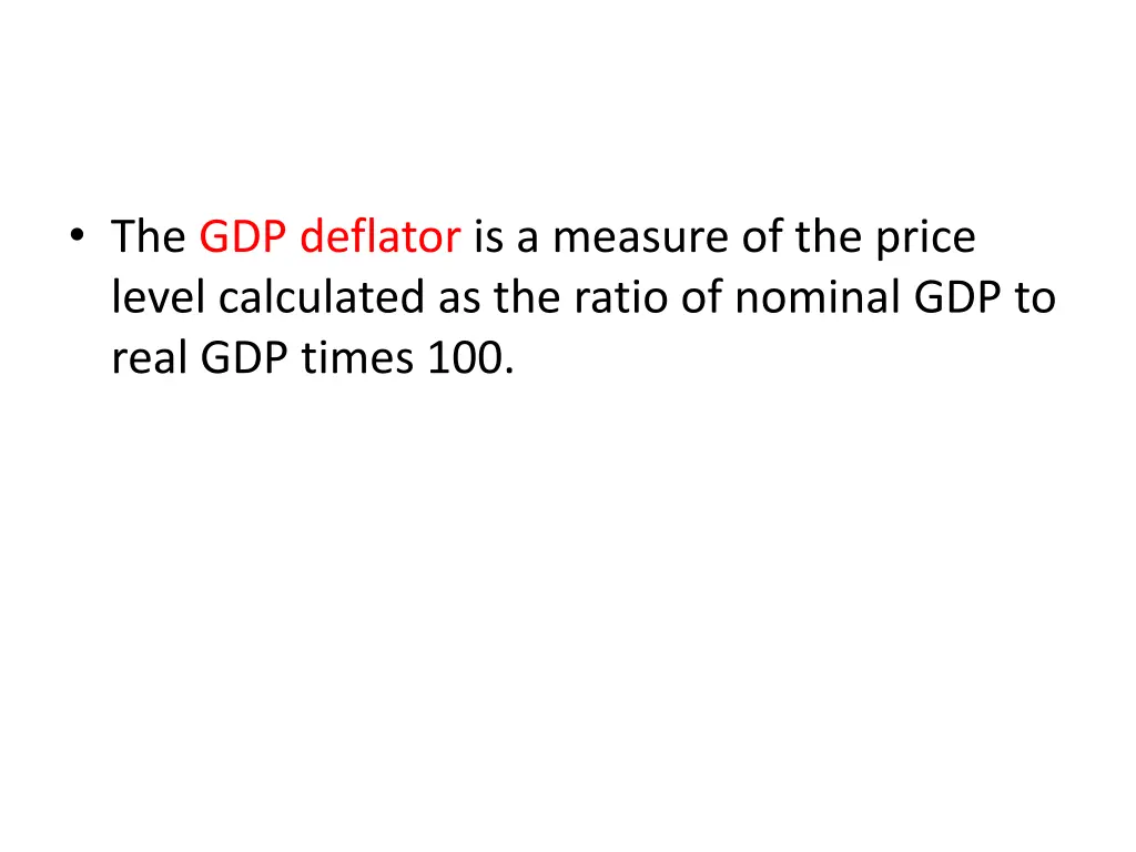 the gdp deflator is a measure of the price level