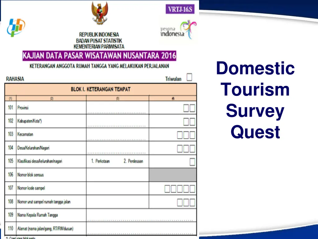 domestic tourism survey quest