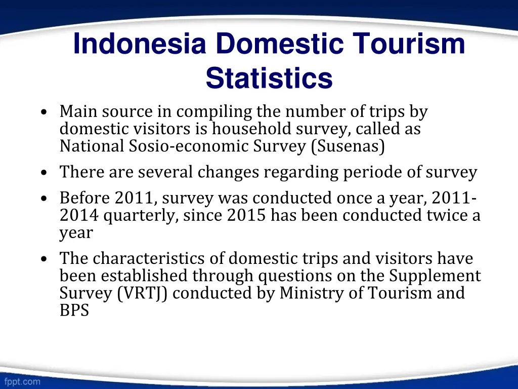 indonesia domestic tourism statistics main source