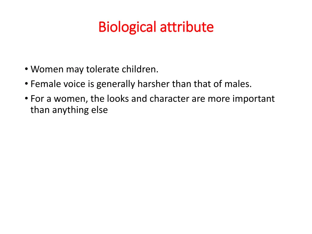 biological attribute biological attribute