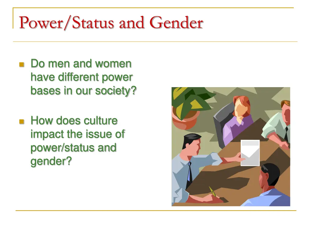 power status and gender