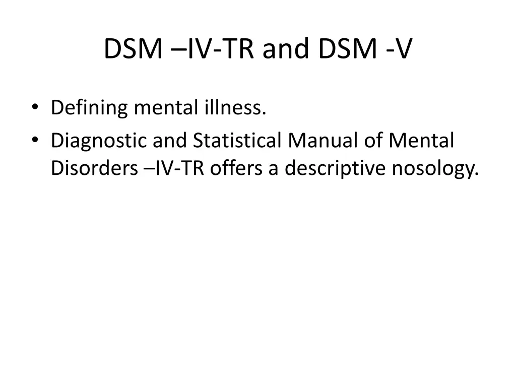 dsm iv tr and dsm v