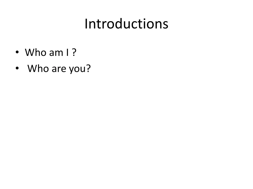 introductions