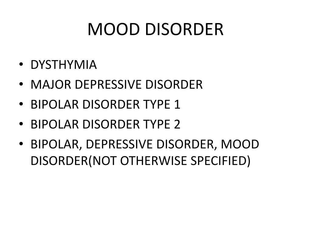 mood disorder