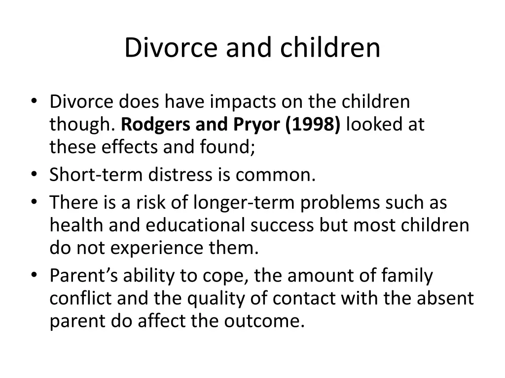 divorce and children