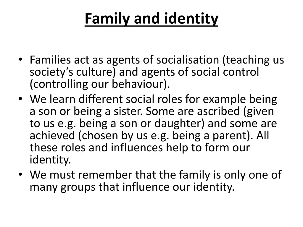 family and identity