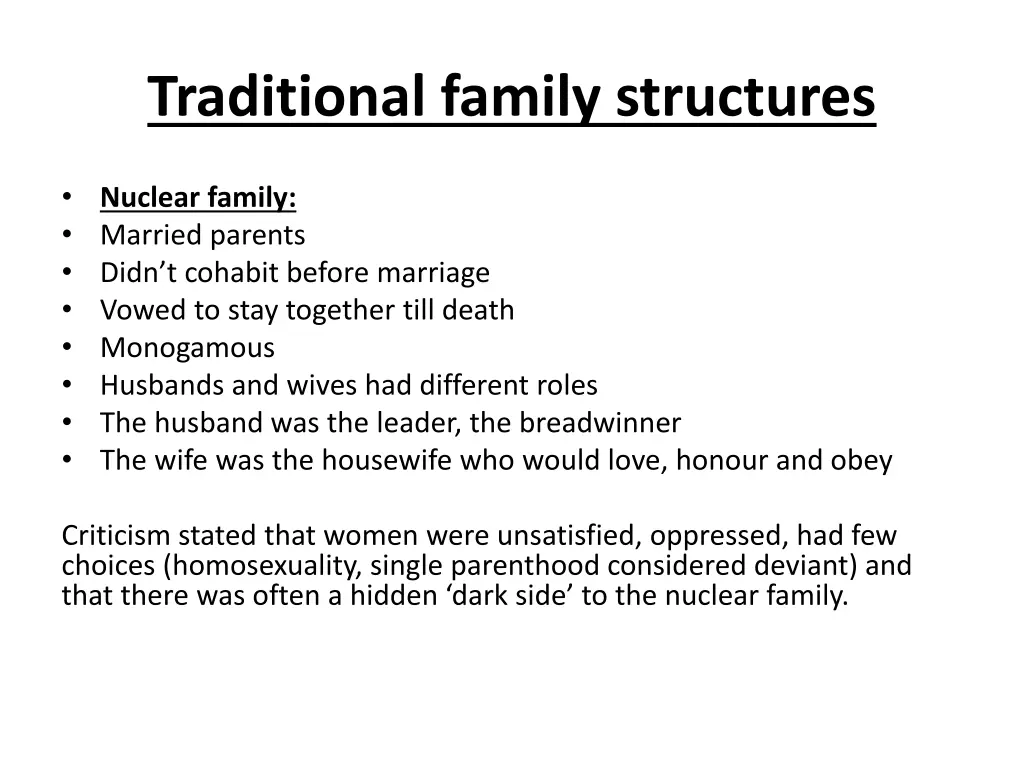 traditional family structures