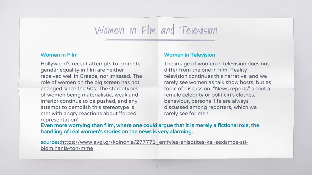 women in film and television