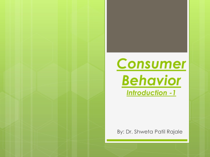 consumer behavior introduction 1