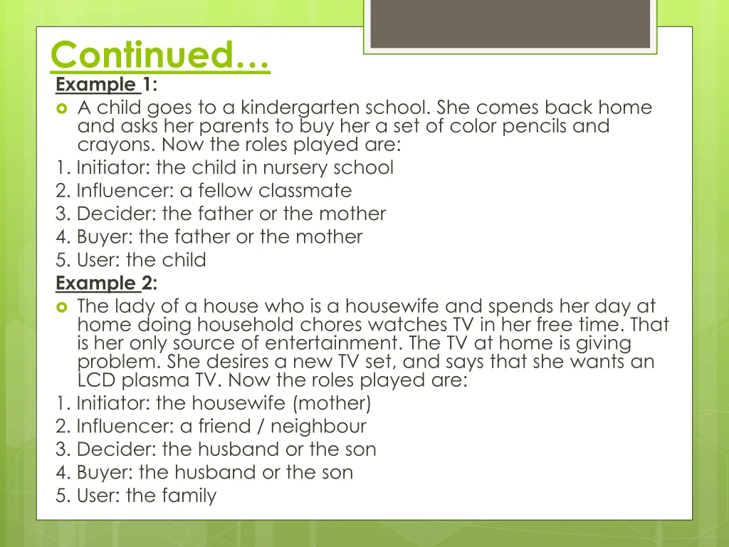 continued example 1 a child goes