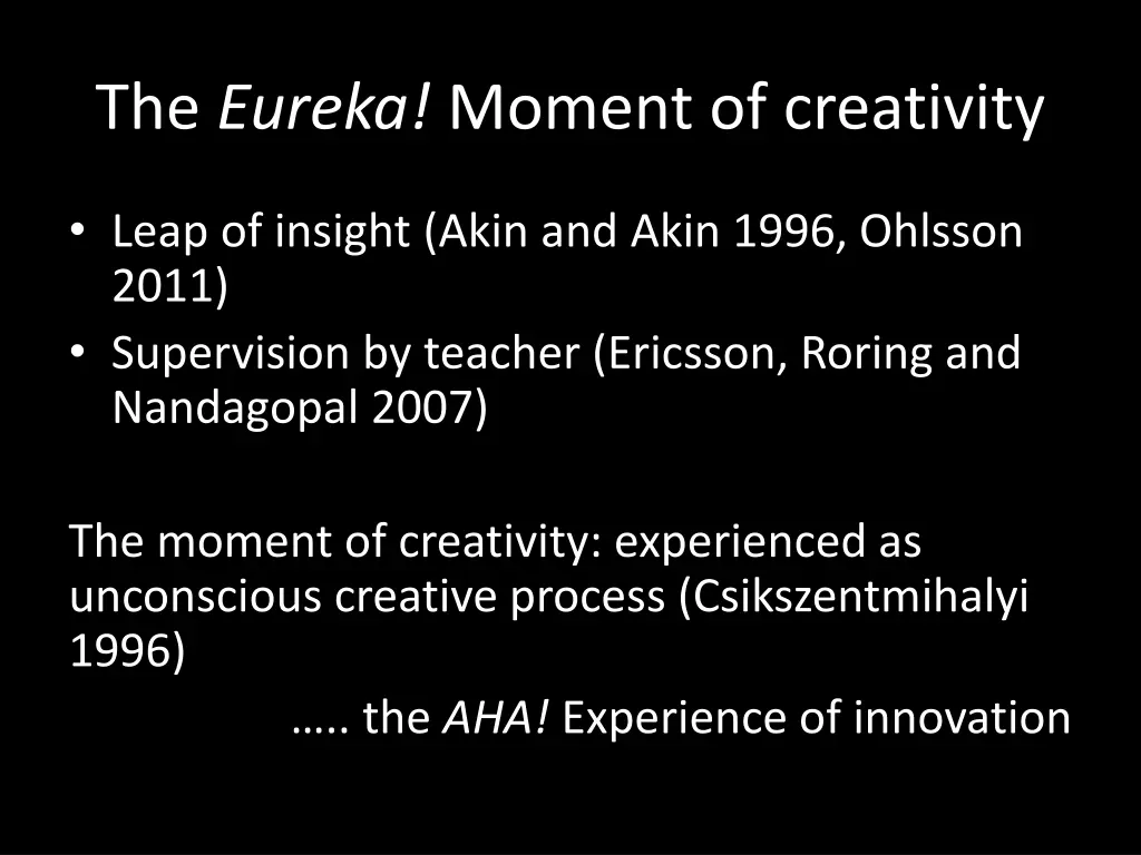 the eureka moment of creativity