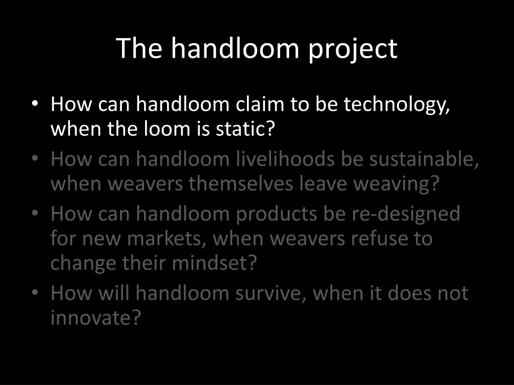 the handloom project 1