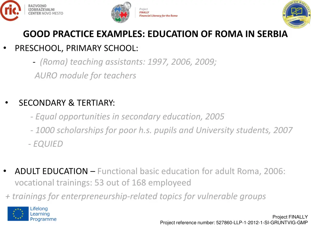 good practice examples education of roma