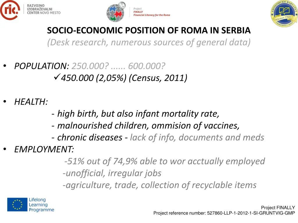 socio economic position of roma in serbia desk