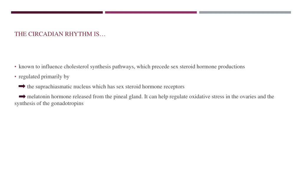 the circadian rhythm is