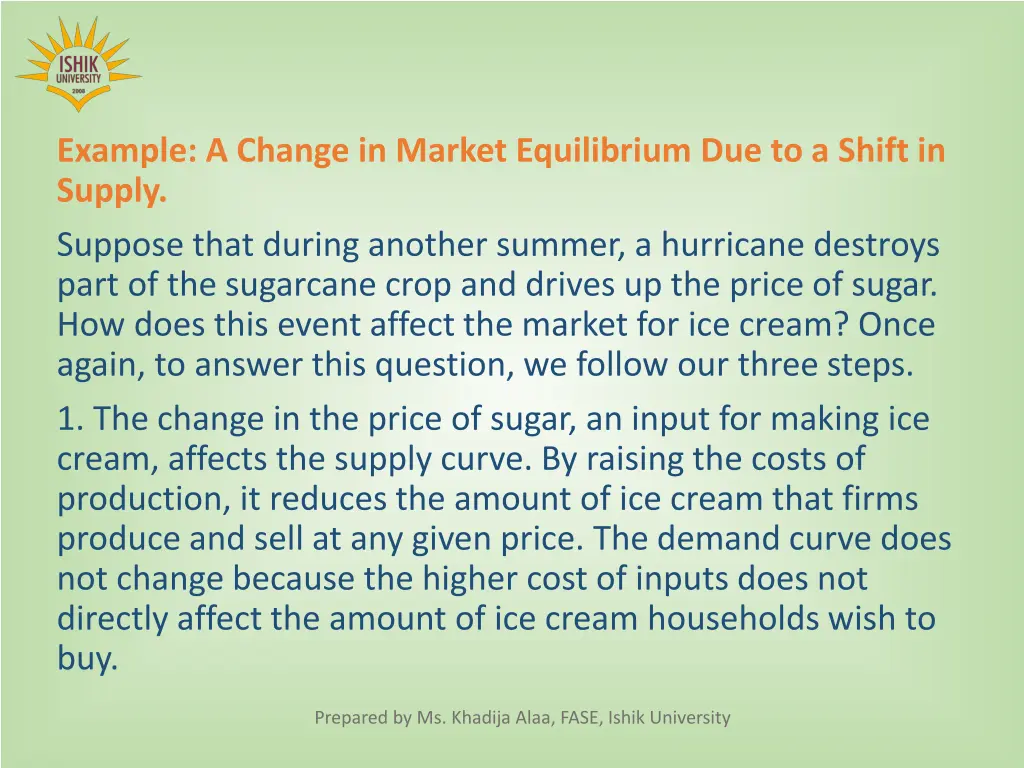 example a change in market equilibrium 1