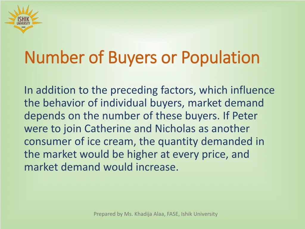 number of number of buyers or population buyers