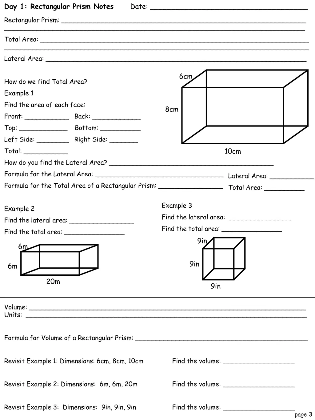 day 1 rectangular prism notes