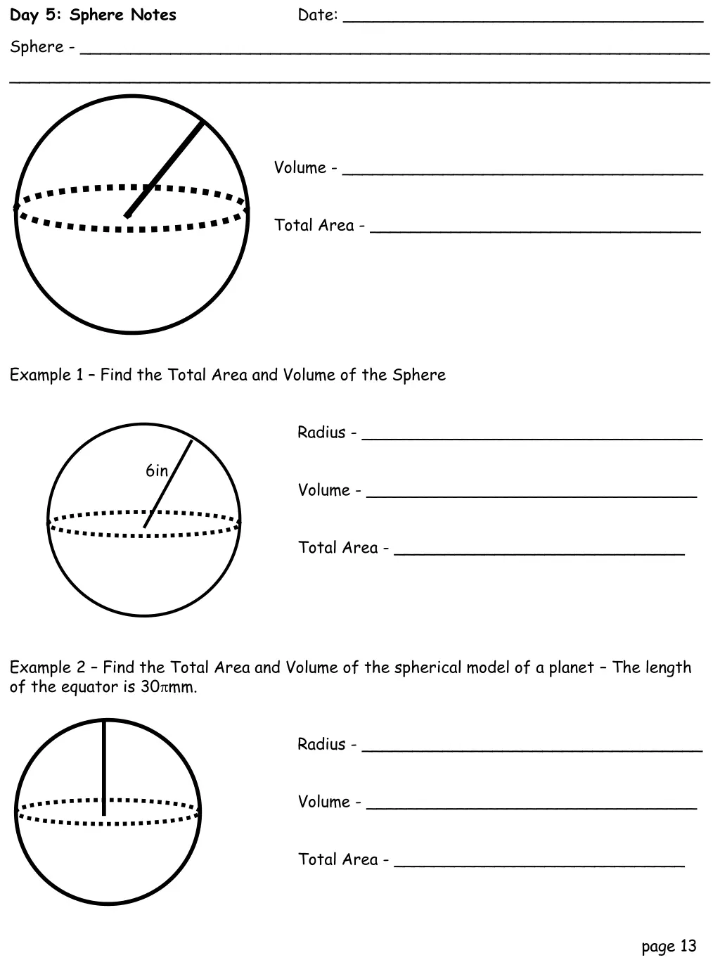 day 5 sphere notes