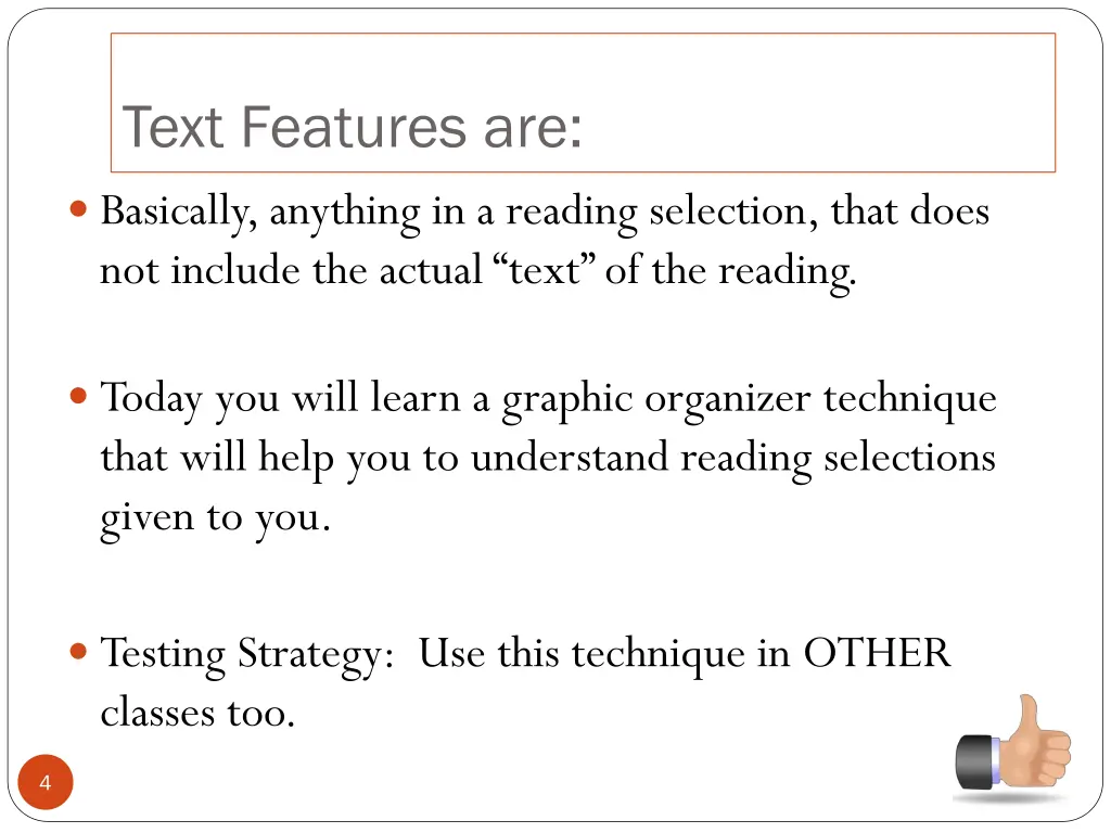 text features are