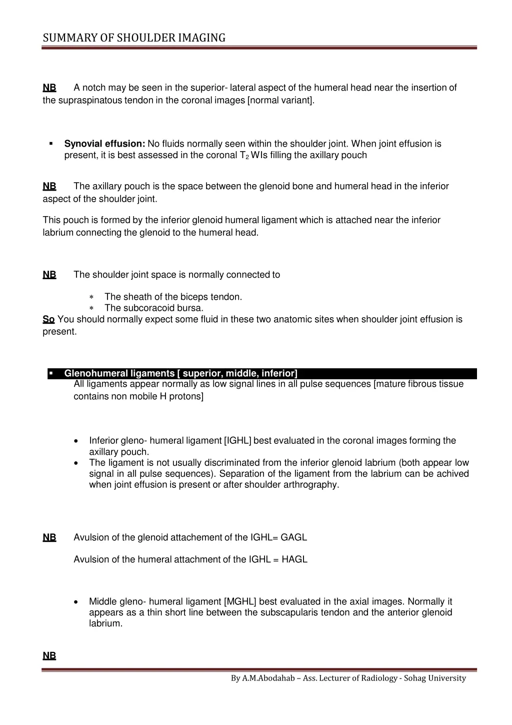 summary of shoulderimaging 7