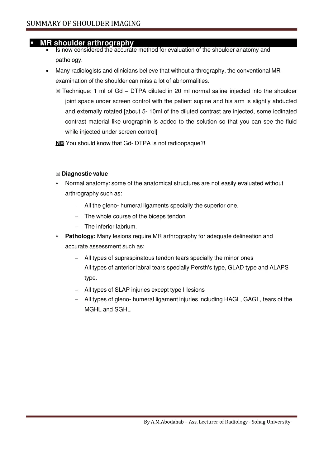 summary of shoulderimaging 8