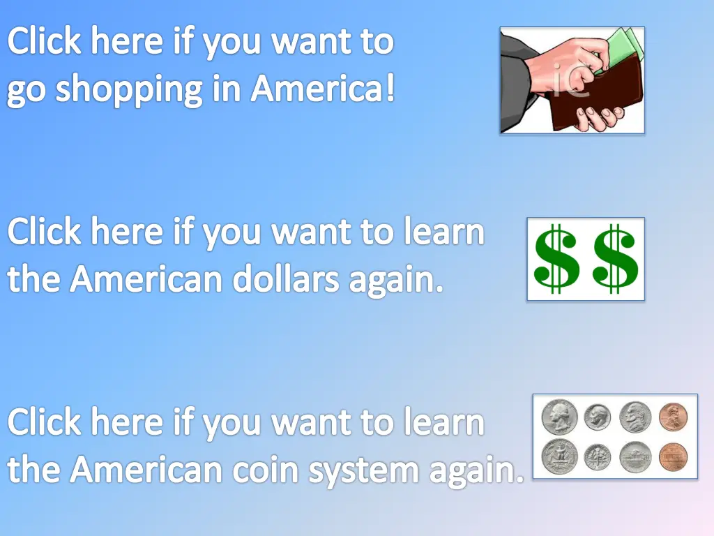 click here if you want to go shopping in america