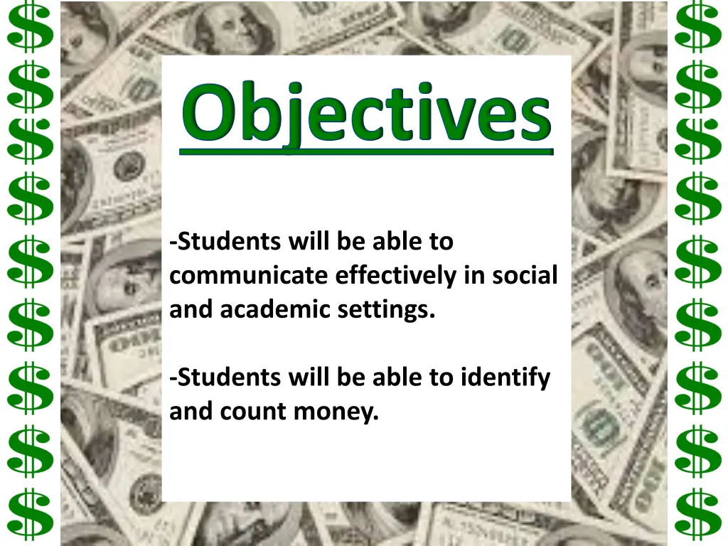 objectives students will be able to communicate