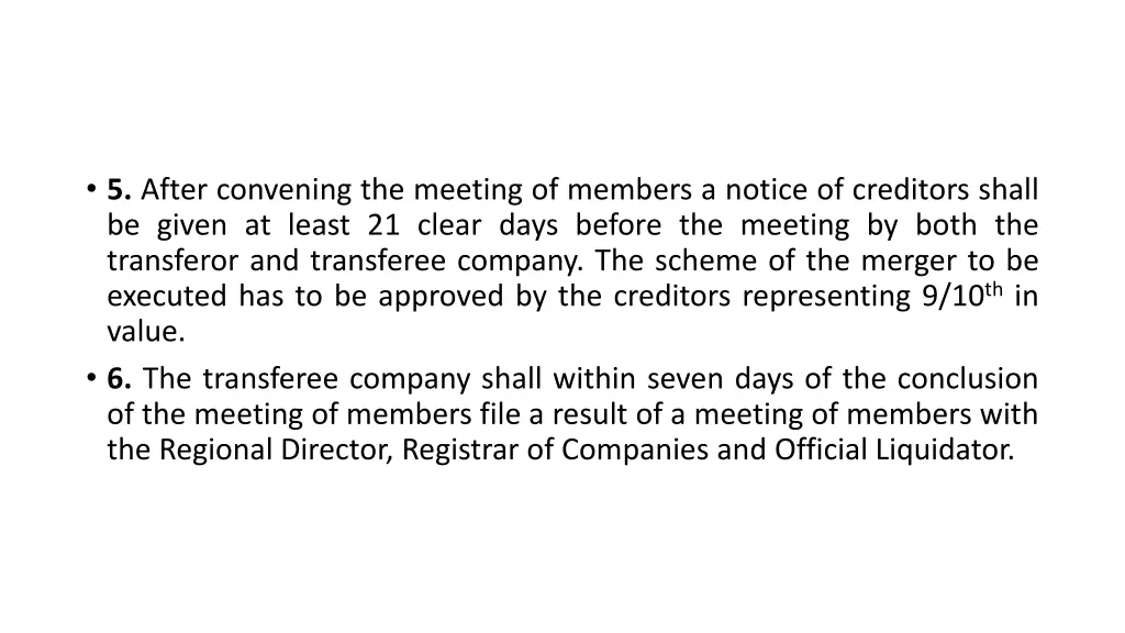 5 after convening the meeting of members a notice