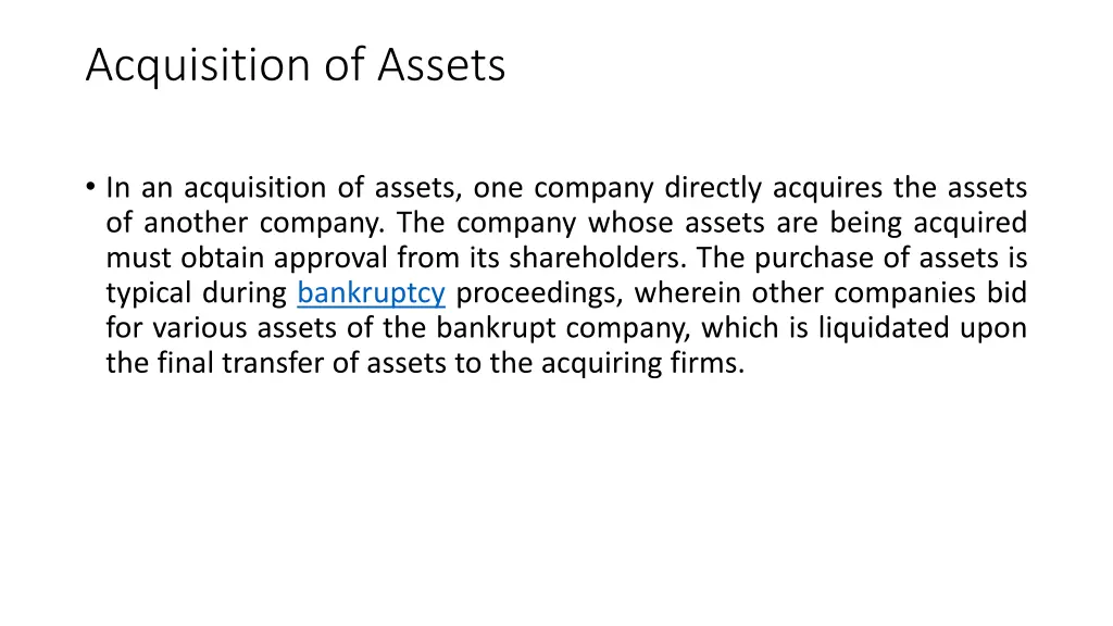 acquisition of assets