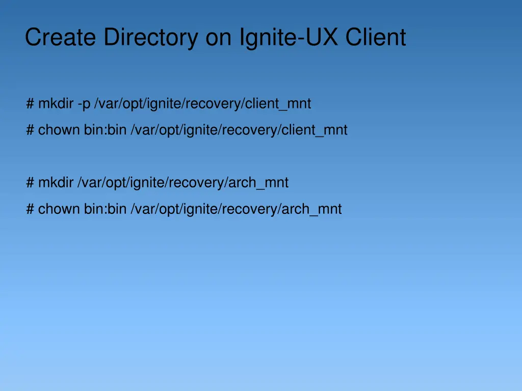 create directory on ignite ux client