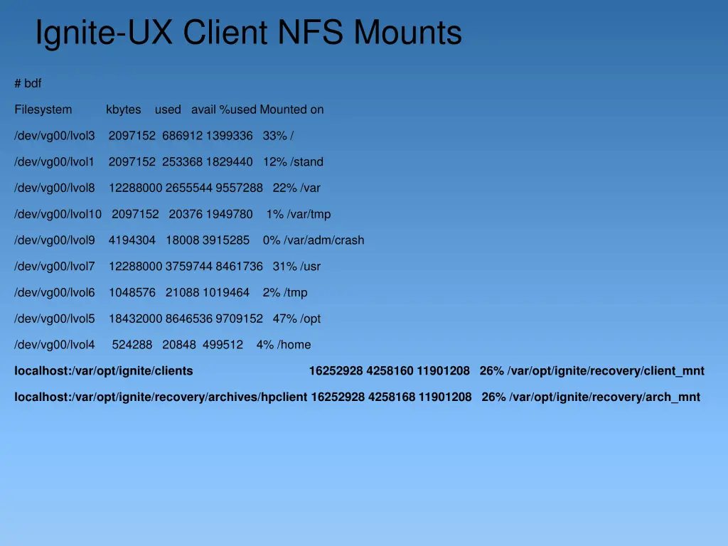 ignite ux client nfs mounts